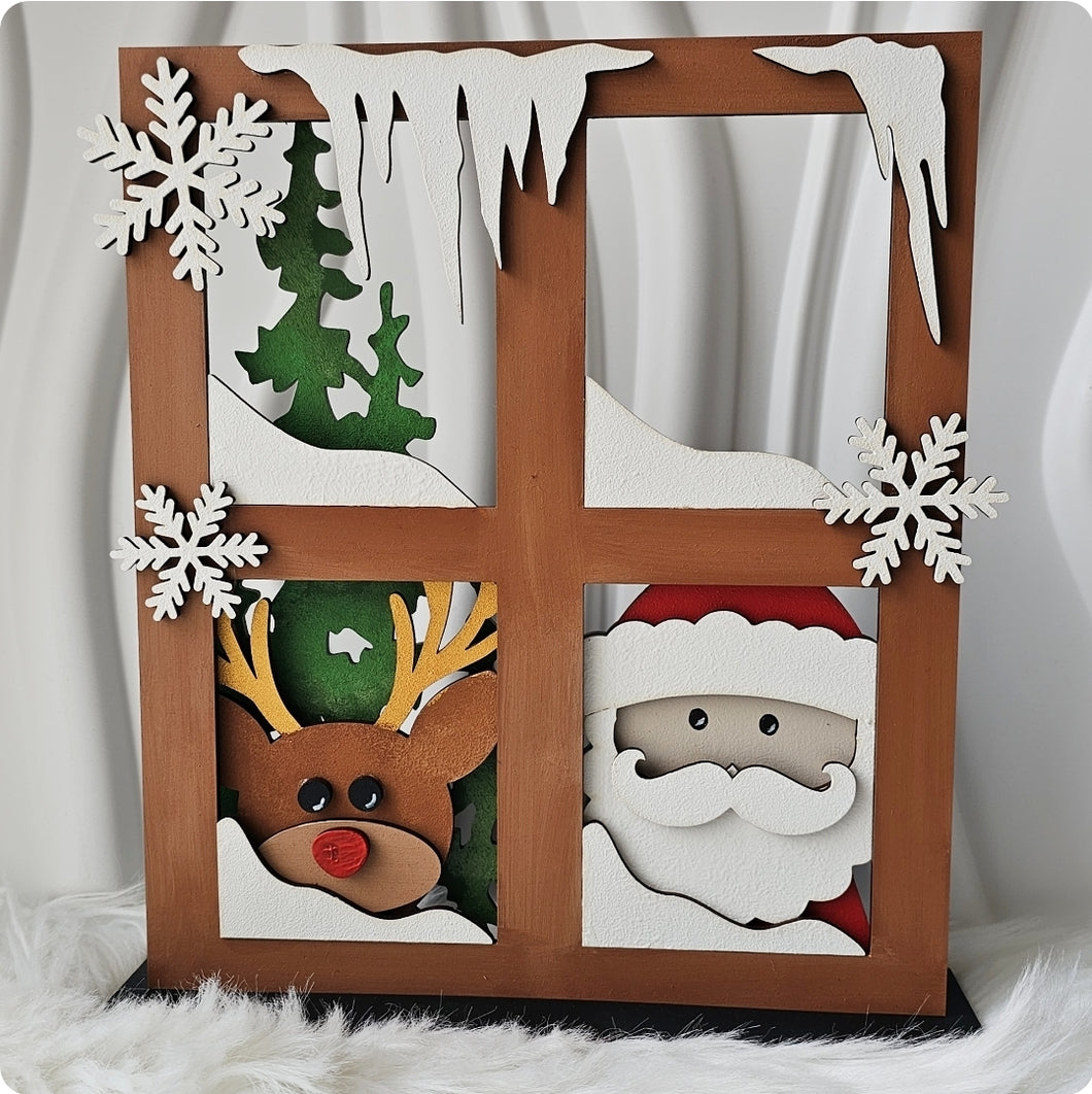 Santa & Friends Window Piece