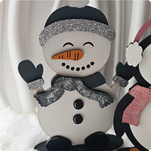Load image into Gallery viewer, Freestanding Snowman &amp; Penguin
