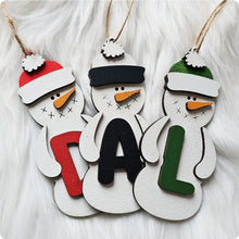 Load image into Gallery viewer, Personalised Snowmen with Initial
