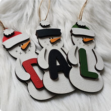 Load image into Gallery viewer, Personalised Snowmen with Initial
