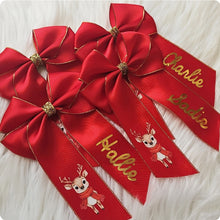 Load image into Gallery viewer, Red &amp; Gold Personalised Bow
