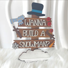 Load image into Gallery viewer, Wanna Build a Snowman Signpost
