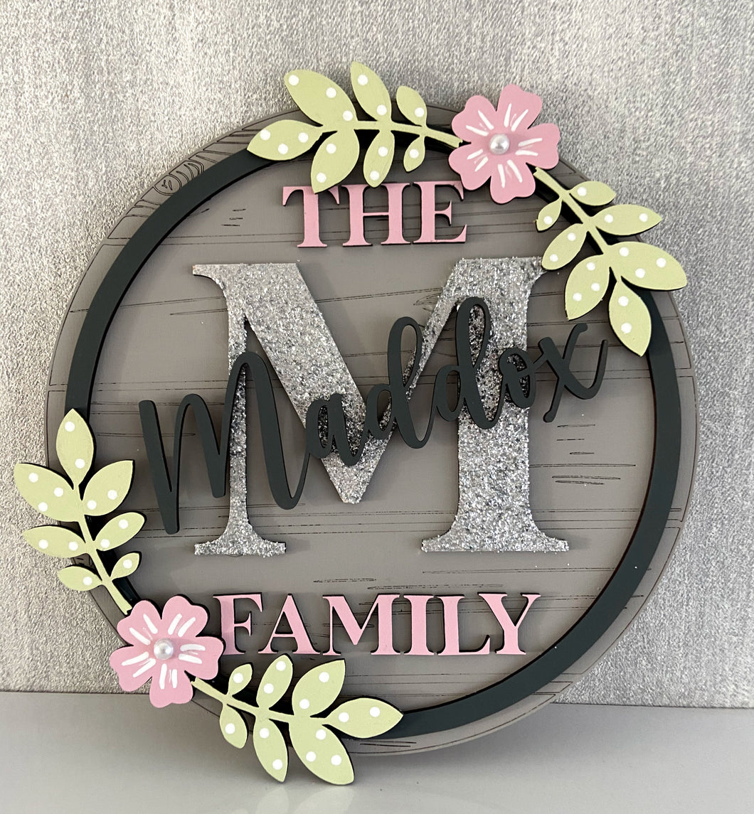 Family Initial Plaque