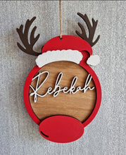 Load image into Gallery viewer, Personalised Santa or Reindeer Baubles
