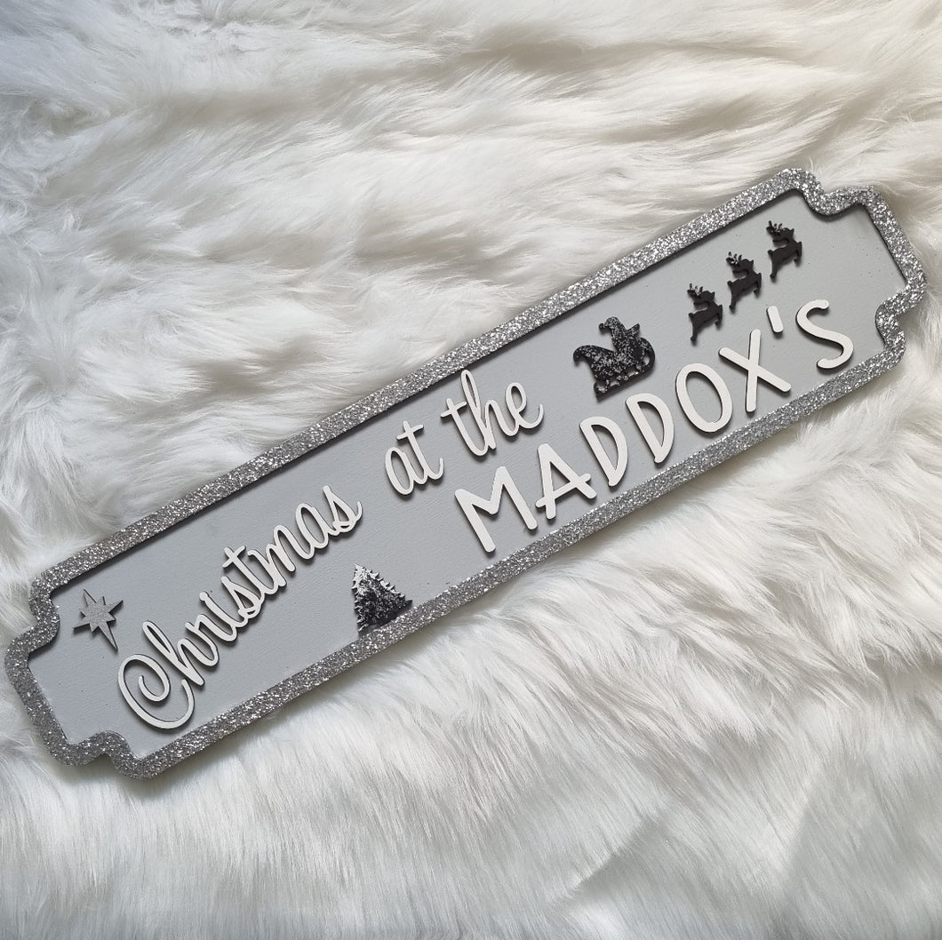 Christmas Road Style Sign